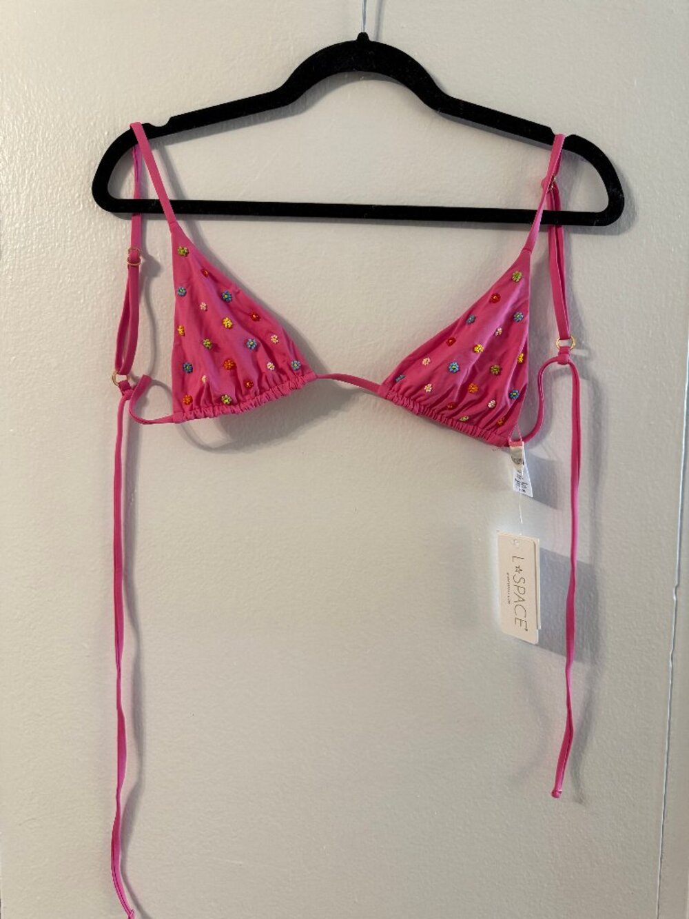 Frankie's Bikinis NWT Beaded Brittany top M medium beaded Lennox bottom L large